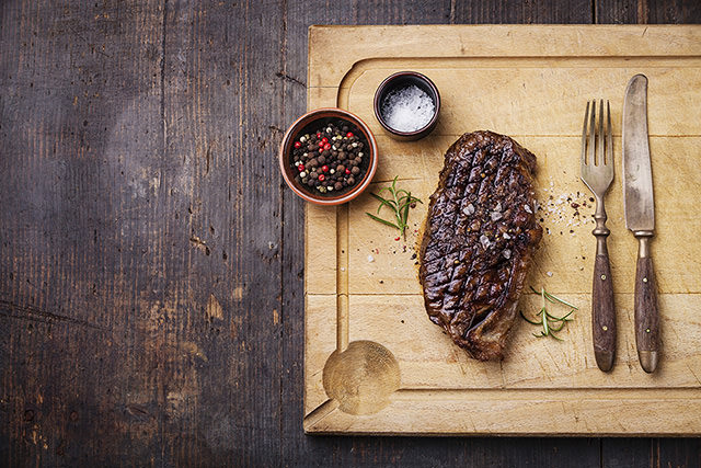 steak on a cutting board
